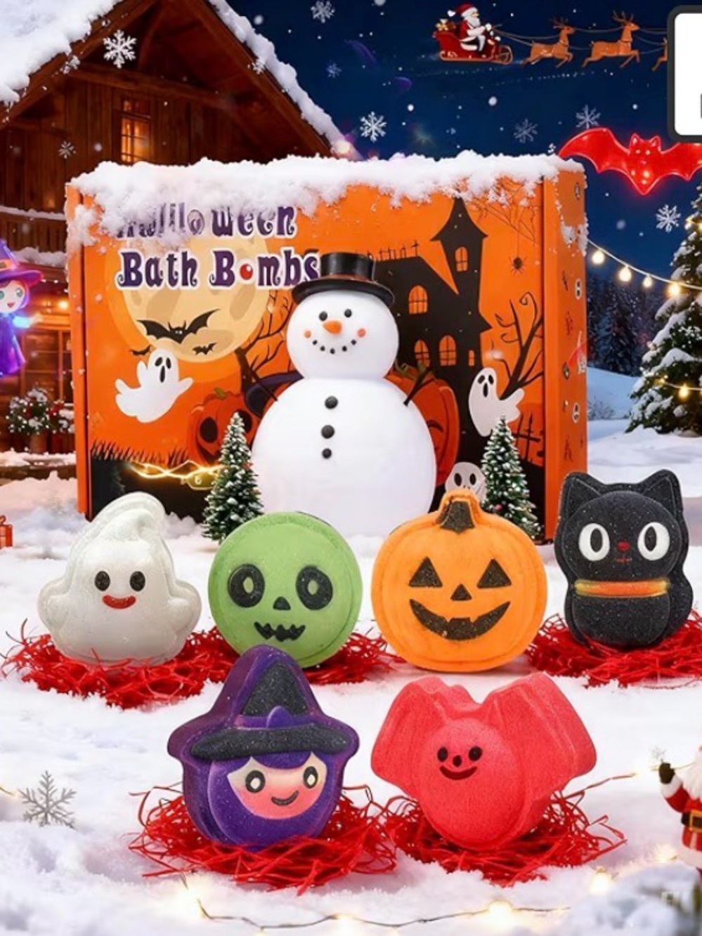 Halloween Bath Bomb Gift Set - Ghost, Pumpkin, Witch & More